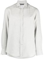 Brunello Cucinelli chemise en coton mélangé à manches longues - Gris