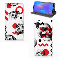 Mobiel BookCase Huawei P Smart Plus Skull Red - thumbnail