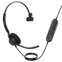 Jabra Engage 40 bedrade mono headset met inline call control, noise cancelling-technologie en USB-A kabel - werkt met alle toonaangevende Unified Communication-platforms zoals Zoom, Unify - zwart