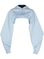 Mugler hoodie en polaire à coupe crop - Bleu