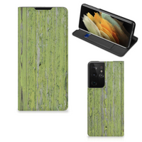 Samsung Galaxy S21 Ultra Book Wallet Case Green Wood