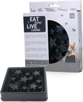 Eat Slow Live Longer Star Feeder - Anti Kauw-voerbak - Slow Feeder voor Honden - Antislip - Grijs - 14 x 14 cm - XS - Geschikt voor de kleinere hond
