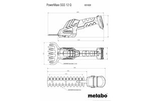 Metabo POWERMAXX SGS 12 Q accu grasschaar 1,15 cm 12 V Lithium-Ion (Li-Ion) Zwart, Groen, Rood