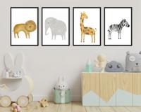 Posters - Safari Dieren / Set van 4 - thumbnail