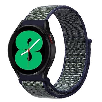By Qubix - Sport Loop nylon bandje - Blauw met groene band - Compatible met Xiaomi Mi Watch/Compatible met Xiaomi Watch 2 / Compatible met Xiaomi Watch S1 / S2 / S3 / S4 - Compatible Xiaomi bandje