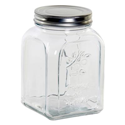 Voorraadpot/bewaarpot 1000 Ml Glas Met Metalen Deksel - Voorraadpot Voorraadpot/bewaarpot 1000 Ml Glas Met Metalen Deksel - Voorraadpot