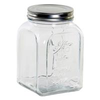 Voorraadpot/bewaarpot 1000 Ml Glas Met Metalen Deksel - Voorraadpot