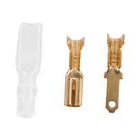 Knnuey 200 stuks/50 paar vrouwelijke mannelijke platte stekkers krimpverbinders hulzen draad wikkelen stekker voor 22-16 Awg 2,8 mm