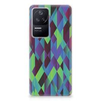 Xiaomi Poco F4 TPU Hoesje Abstract Green Blue - thumbnail