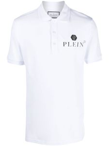 Philipp Plein polo à plaque logo - Blanc