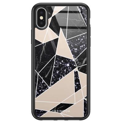 iPhone X/XS glazen hardcase - Abstract painted