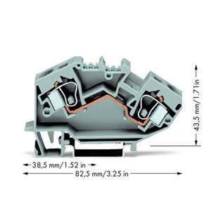 WAGO 784-601 Doorgangsklem 10 mm Spanveer Toewijzing: L Grijs 25 stuk(s)