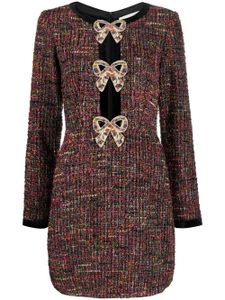 Saloni robe courte Camille en tweed - Noir