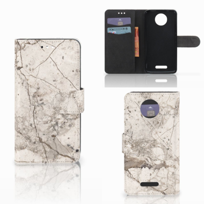 Motorola Moto C Plus Bookcase Marmer Beige Motorola Moto C Plus Bookcase Marmer Beige