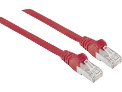 Intellinet 740883 RJ45 Netwerkkabel, patchkabel CAT 6A S/FTP 3.00 m Rood Folie afscherming, Afscherming gevlochten, Afgeschermd, Geschikt voor HDMI,