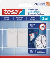 Tesa Klevende Spijker voor Tegels en Metaal, draagvermogen 2 kilogram, blister van 2 stuks - thumbnail