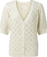 Pointelle stitch cardigan bleached sand