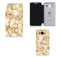 Samsung Galaxy Grand Prime Bookcase Marmer Goud