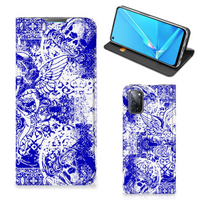 Mobiel BookCase OPPO A52 | A72 Angel Skull Blauw