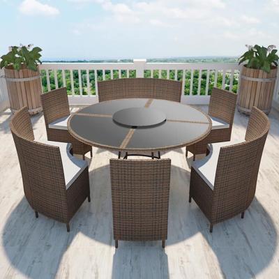 vidaXL 7-delige Tuinset met kussens poly rattan bruin vidaXL 7-delige Tuinset met kussens poly rattan bruin