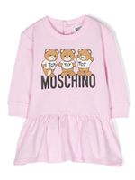 Moschino Kids robe à logo imprimé - Rose - thumbnail