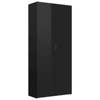 Vidaxl Schoenenkast 80x35,5x180 Cm Spaanplaat Hoogglans Zwart