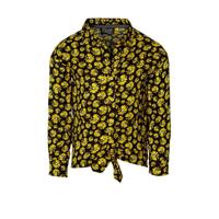 Quapi Girls gebloemde blouse Fera geel/zwart