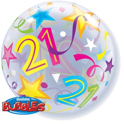 Folat Verjaardagsballon 21 Jaar 56 Cm Latex Transparant