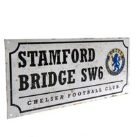 Chelsea Retro Straatbord - Wit (40cm x 18cm)