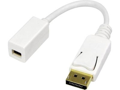 LogiLink CV0040 DisplayPort Adapter [1x DisplayPort stekker - 1x Mini-DisplayPort bus] Wit Vergulde steekcontacten 15.00 cm