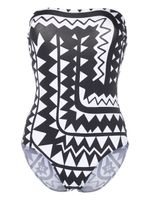 ERES Totem geometric-print strapless swimsuit - Noir