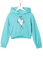 MSGM Kids hoodie à logo imprimé - Bleu