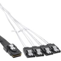 InLine 27620 SAS aansluitkabel, Mini-SAS SFF-8087 naar 4x SATA, 1:1, OCR, 0,5 m