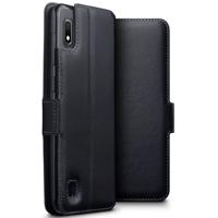 Qubits - lederen slim folio wallet hoes - Samsung Galaxy A10 - Zwart
