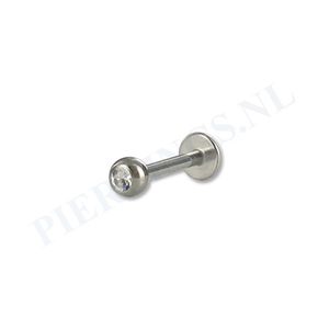 Labret 1.2 mm kristal 6 mm + 3 mm bal