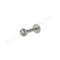 Labret 1.2 mm kristal 6 mm + 3 mm bal