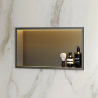 BWS Inbouwnis | Lucio | met LED Verlichting | 60x30x7cm | Mat Zwart