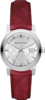 Horlogeband Burberry BU9152 Leder Rood 18mm