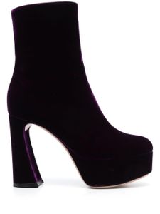 Gianvito Rossi bottines en velours à plateforme 110 mm - Violet