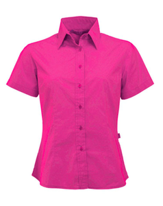 Fuchsia damesblouse met korte mouwen