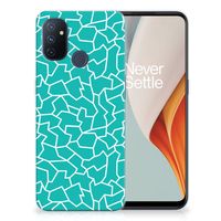 OnePlus Nord N100 Hoesje maken Cracks Blue - thumbnail