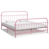 Bedframe metaal roze 180x200 cm - thumbnail