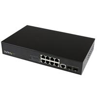 StarTech.com 10-poorts L2 beheerde Gigabit Ethernet Switch met 2 open SFP-slots, rack monteerbare netwerkkabelswitch