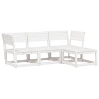 vidaXL 4-delige Loungeset massief grenenhout wit, tuinset, tuinmeubel, terrasset, tuinbank, terrasmeubel, loungebank, loungeset tuin, loungebank tuin