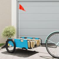 VidaXL Fietstrailer oxford stof en ijzer blauw - thumbnail