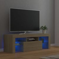 Tv-meubel met LED-verlichting 120x35x40cm sonoma eikenkleurig - thumbnail