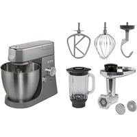 Kenwood Chef XL KVL4170S, keukenmachine met mixer en vleesmolen, 6,7 liter, staal, 1200 W, zilver