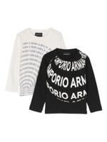 Emporio Armani Kids Twee T-shirts met logoprint - Zwart