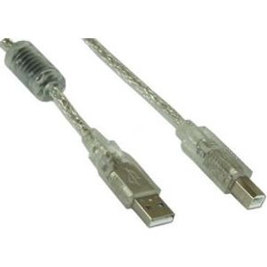 InLine 2m USB 2.0 AM/BM USB-kabel USB A USB B Transparant