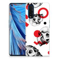 Silicone Back Case OPPO Find X2 Skull Red